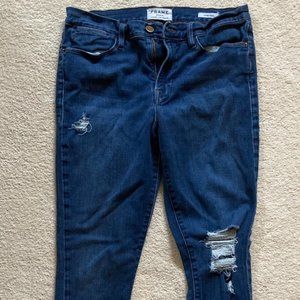 FRAME Le High Skinny Jean Distressed